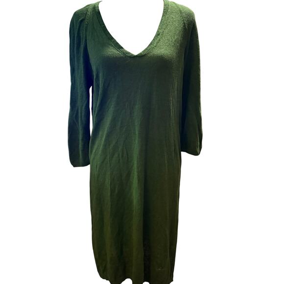 J.Jill Green Linen Blend Sweater Dress, Size Medium Tall - Picture 1 of 7